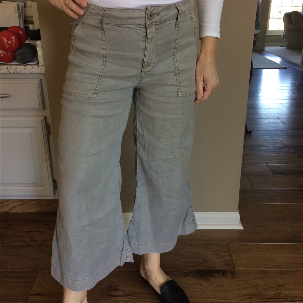 Anthropologie Level 99 Wide Leg Capri Pants